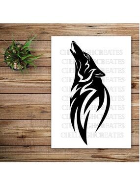 *2 for $20* Wolf Howling Vinyl decal sticker Handcrafted
